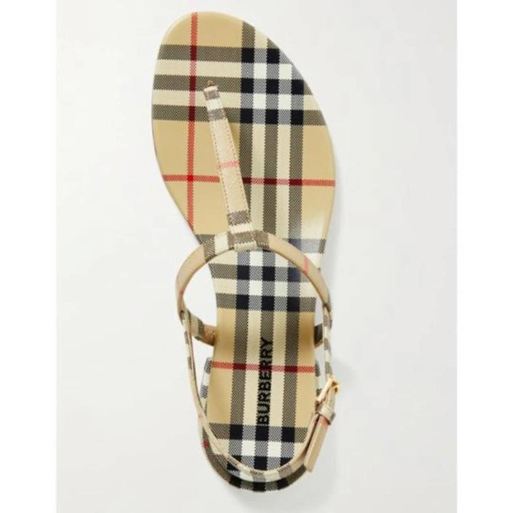 BURBERRY Emily check low heel sandals - Picture 5 of 5